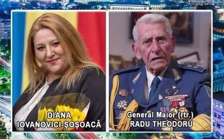 Diana Iovanovici-Șoșoacă invitată de Ambasada Rusiei, alături de generalul Radu Theodoru