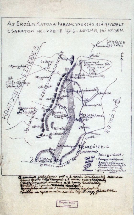 Situația militară la nivelul liniei de demarcație în ianuarie 1919.
