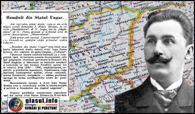 27 Aprilie 1906 - Ziaristul și scriitorul Ioan Russu-Șirianu este amendat cu 40 de coroane pentru cartea „Românii din statul ungar”