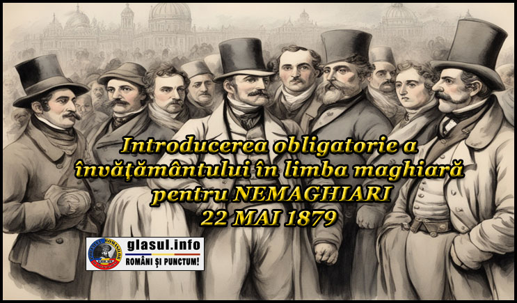 22 Mai 1879 -  Legea pentru introducerea obligatorie a limbii maghiare în şcolile primare
