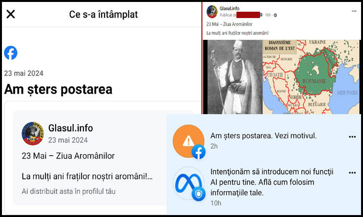 Este interzisă UNITATEA neamului românesc? Ziua Aromânilor interzisă pe facebook!