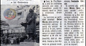 La 3 iunie 1976, în faţa Teatrului Naţional din Cluj-Napoca, se dezvelea statuia lui Mihai Eminescu