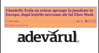 CONTABILITATE „PROGRESISTĂ”- COTIDIANUL NOULUI MARX „ADEVĂRUL” I-A NUMĂRAT MILIARDARULUI ELON MUSK CÂTE MAȘINI A VÂNDUT ÎN EUROPA