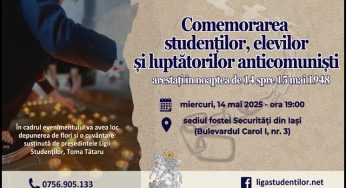Comemorarea studenților, elevilor și luptătorilor anticomuniști arestați în noaptea de 14 spre 15 mai 1948