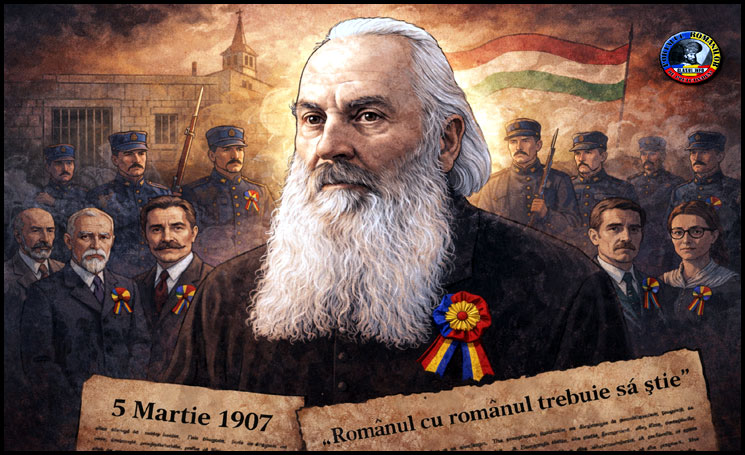 5 Martie 1907 - Protopopul Andrei Ghidiu și mai mulți români osândiți la închisoare și amenzi fiindcă au spus „Românul cu românul trebuie să ştie” și că au avut câte o panglică tricoloră