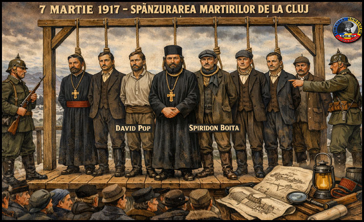 7 Martie 1917 – Sentința în procesul de spionaj de la Cluj - Nouă români din Ardeal, preoţi, avocaţi, învăţători, condamnaţi la moarte prin spânzurătoare