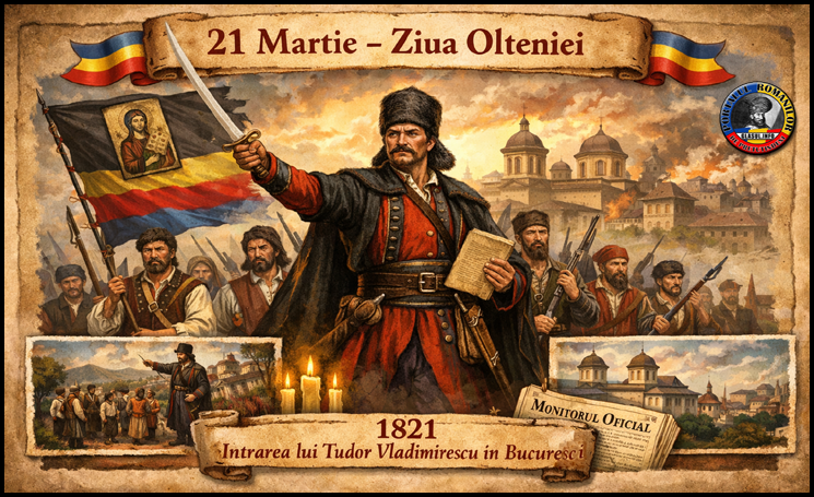 21 Martie – Ziua Olteniei, ziua când Tudor Vladimirescu intră în București, dar grosul oastei pandurilor rămâne cantonat în zona Mânăstirii Cotroceni