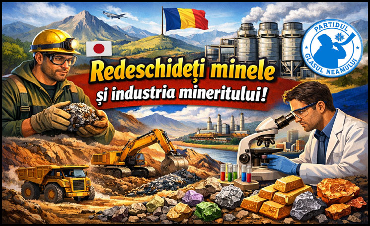 Partidul Glasul Neamului: "Redeschideți minele și industria mineritului!"