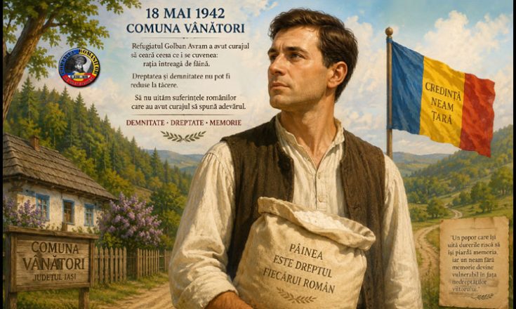18 Mai 1942 - Comuna Vânători . Refugiatul Golban Avram, în 18 Mai 1942 a fost bătut până la sânge de jandarmi şi apoi a stat ascuns prin pădure